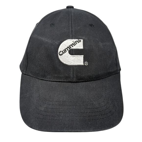 Cummins Strapback Baseball Cap Black One Size Adjustable Embroidered Lightweight - Picture 1 of 9